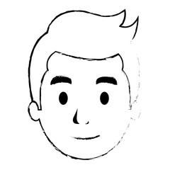 young man head avatar vector illustration design