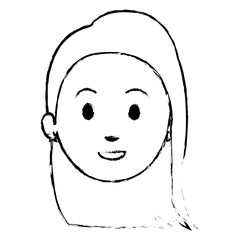 beautiful and young woman head vector illustration design