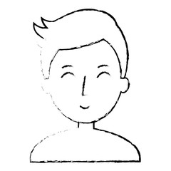 young man shirtless avatar character vector illustration design