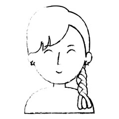 young woman shirtless avatar character vector illustration design