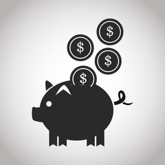 piggy coins money safety. banking pictogram image vector illustration