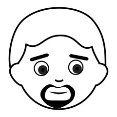 young man head avatar vector illustration design