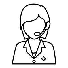 Medical call center agent vector illustration design