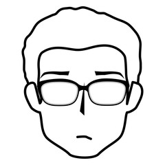 young man head avatar vector illustration design