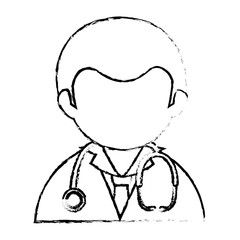 Male doctor avatar character vector illustration design