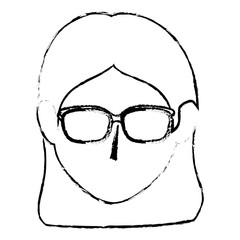 beautiful and young woman head vector illustration design