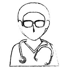 Fototapeta premium Male doctor avatar character vector illustration design