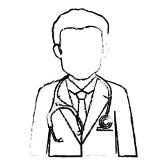 Male doctor avatar character vector illustration design