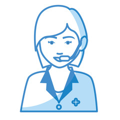 Medical call center agent vector illustration design