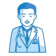 Male doctor avatar character vector illustration design