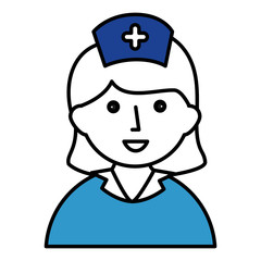 woman nurse avatar character vector illustration design