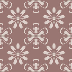 Floral seamless pattern. Brown vector illustration