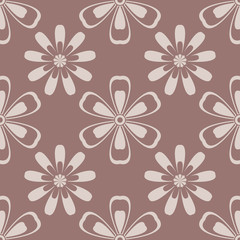Floral seamless pattern. Brown vector illustration