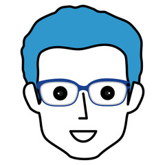 young man head avatar vector illustration design