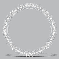 carved vintage frame made of paper with shadow