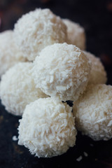Beautiful white sweets - concept of romantic dessert.