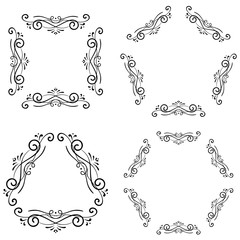 Decorative ornaments. Black elements