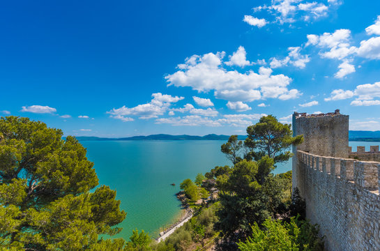 Castiglione del Lago (Umbria) - A medieval town with a big castle in historic center, beside Trasimeno lake, central Italy