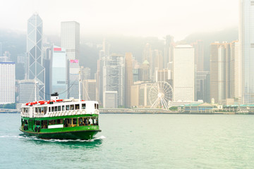 Fototapeta premium Hong Kong skyline and victoria harbour ,Hon Kong.
