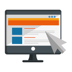 computer desktop with arrow pointer isolated icon vector illustration design