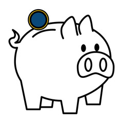 piggy savings isolated icon vector illustration design