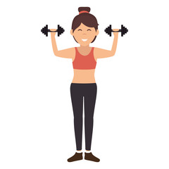 Naklejka na ściany i meble Athletic woman lifting weights vector illustration design