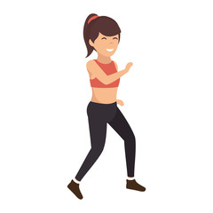 Athletic woman exercising character vector illustration design