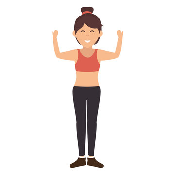 Athletic woman exercising character vector illustration design