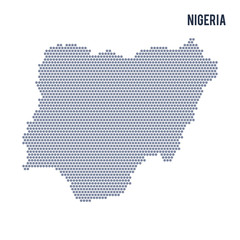 Vector hexagon map of Nigeria on a white background