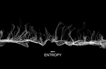 Array with Dynamic Particles. 3D Technology Style. Abstract Background. Vector Illustration.
