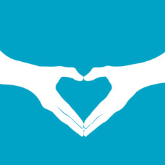 silhouette main et coeur concept