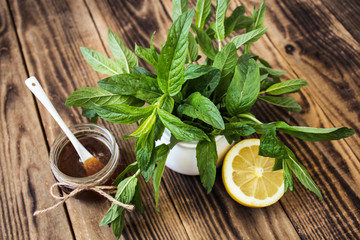 tea with fresh mint and lemon honey