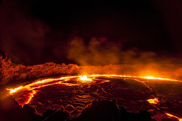 Erta Ale Volcano. Ethiopia. - obrazy, fototapety, plakaty