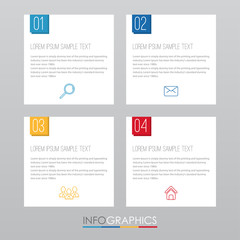 Modern Info-graphic Template for Business with four steps multi-Color design, labels design, Vector info-graphic element, Flat style vector illustration.