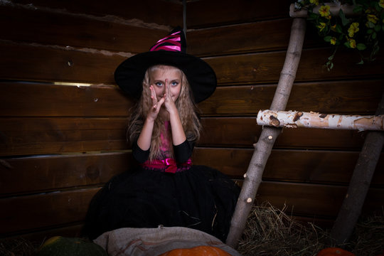 Cute little girl witch