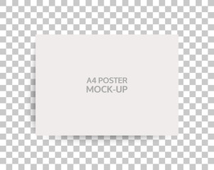 A4 sized mockup of a landscape-oriented magazine or catalogue. Blank sheet of paper. Element for advertising and promotional message. 3d vector illustration for your design.