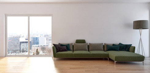 Modern living room. 3D rendering