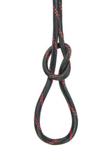  hanging rope knot tied  isolated on white
