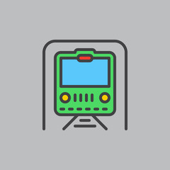 Subway, underground filled outline icon, line vector sign, flat colorful pictogram. Symbol, logo illustration. Pixel perfect