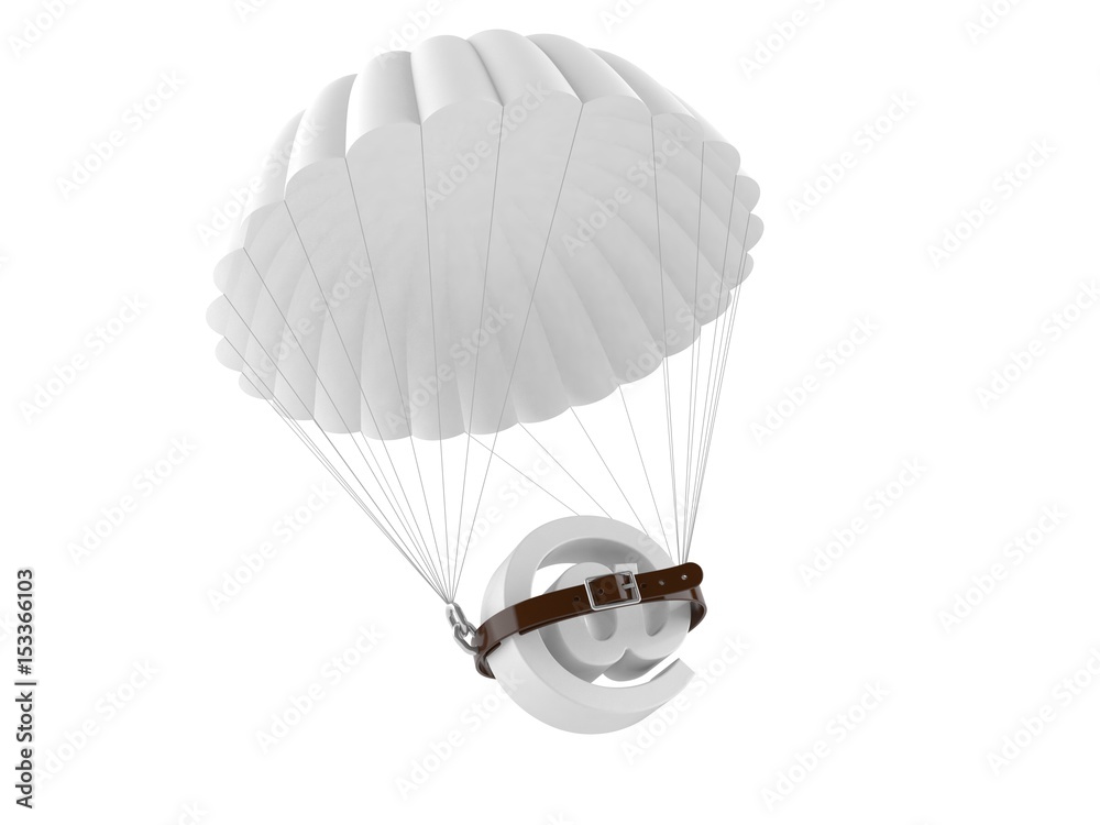 Wall mural email symbol with parachute