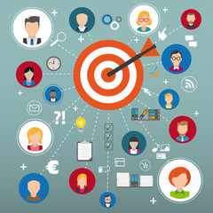 Obraz premium Humans Connection Network Target SEO