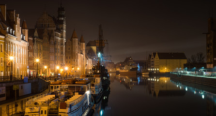 Fototapeta na wymiar Gdansk old town night photo