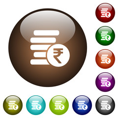 Indian Rupee coins color glass buttons