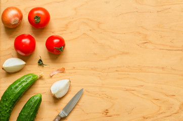Vegetables for salad