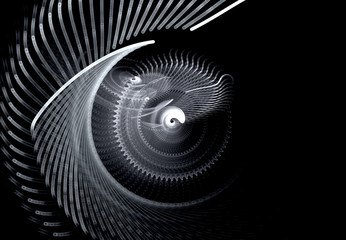 Fototapeta premium Monochrome screwdriving rotating abstract fractal