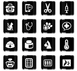 veterinary clinic icon set