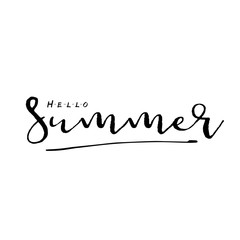 Hello Summer vector illustration, background. Hand lettering inspirational typography poster, banner.