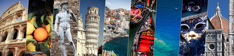 collage with world famous attractions of Italy, Europe - individual pictures to be found in gallery