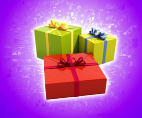 3 Gift Boxes Close Up