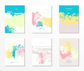 Set of vector postcards